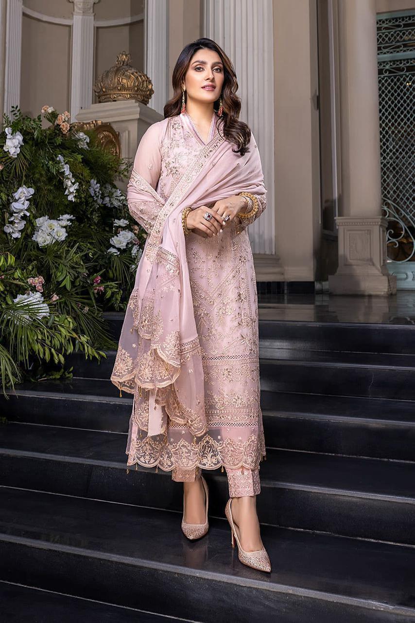 Luxury Chiffon Embroidered Unstitched Suit